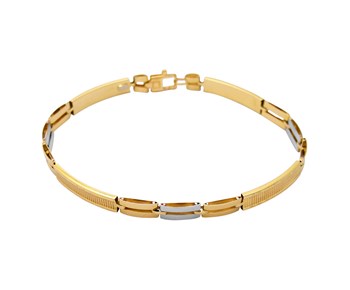 Gold mens bracelet in K14
					