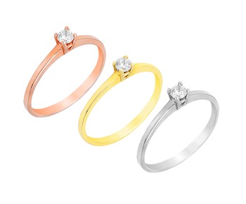 Gold solitaire ring in K14
					